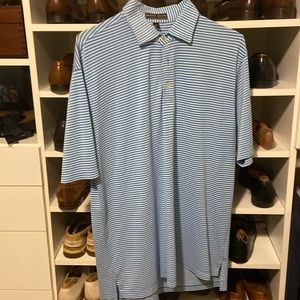 Peter millar mens blue striped polo